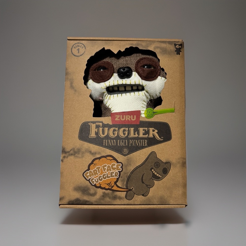 ZURU Fuggler Suspicious Fox Chase Fart Face Monster Plush Brown 9in NIB